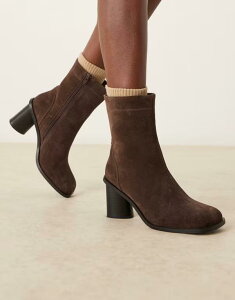 �G�C�\�X ���f�B�[�X �V���[�Y �u�[�c�E���C���u�[�c �X�G�[�h �A���N�� �u�[�c ASOS DESIGN Rex suede round toe ankle boots in chocolate CHOCOLATE SUEDE �`���R���[�g