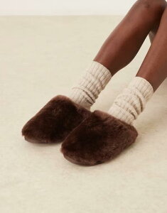 �G�C�\�X ���f�B�[�X �V���[�Y �T���_�� ASOS DESIGN Zori premium sheepskin mules in chocolate CHOCOLATE SHEEPSKIN �`���R���[�g
