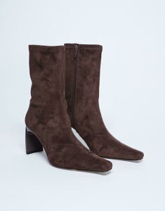 �g�b�v�V���b�v ���f�B�[�X �V���[�Y �u�[�c�E���C���u�[�c �X�G�[�h �A���N�� �u�[�c Topshop Pearl point toe faux suede ankle boots in chocolate Chocolate �`���R���[�g