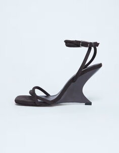 �g�b�v�V���b�v ���f�B�[�X �V���[�Y �T���_�� �q�[�� Topshop Alexa wedge heeled mules in chocolate Chocolate �`���R���[�g