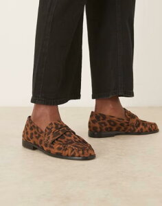 GC\X fB[X V[Y Xb|E[t@[ MU[ XG[h [t@[ ASOS DESIGN Minnie ruched detail loafer in leopard suedette Leopard suedette Aj}