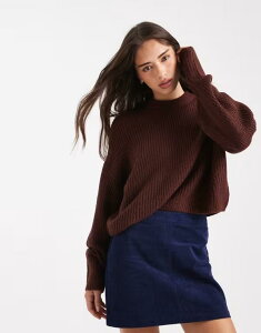 �~�X�Z���t�t���b�W ���f�B�[�X �A�E�^�[ �j�b�g�E�Z�[�^�[ �Z�[�^�[ �j�b�g Miss Selfridge slouchy knit sweater in chocolate Chocolate �`���R���[�g