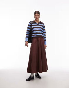 �G�C�\�X ���f�B�[�X �{�g���X �X�J�[�g �}�L�V ASOS DESIGN full hem voluminous maxi skirt brown �u���E��