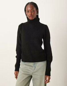 B fB[X AE^[ jbgEZ[^[ nClbN Z[^[ jbg Vila high neck knit sweater with sleeve detail Black ubN