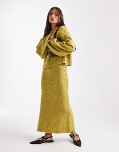 �G�C�\�X ���f�B�[�X �{�g���X �X�J�[�g �E�[�� �j�b�g �}�L�V ASOS DESIGN wool look knit maxi skirt - part of a set Green �O���[��