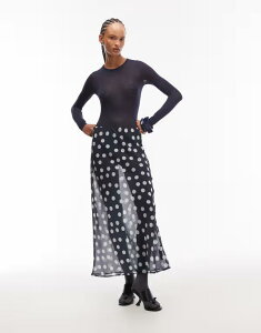 �G�C�\�X ���f�B�[�X �{�g���X �X�J�[�g �h�b�g�� �h�b�g �V�A�[ �}�L�V ASOS DESIGN sheer maxi skirt in polka dot polka dot �h�b�g