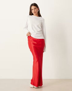 GC\X fB[X {gX XJ[g Te }LV ASOS DESIGN satin bias maxi skirt Red bh