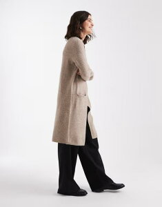 ���F�����[�_ ���f�B�[�X �A�E�^�[ �J�[�f�B�K�� Vero Moda longline throw-on cardigan melange Sepia tint melange �x�[�W��