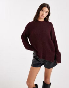 �G�C�\�X ���f�B�[�X �A�E�^�[ �j�b�g�E�Z�[�^�[ �E�[�� �Z�[�^�[ �j�b�g ASOS DESIGN wide sleeve knit sweater with wool in wine Wine ���C��