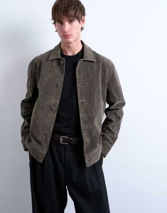 gbv} Y AE^[ WPbgEu] XG[h WPbg Topman faux suede harrington jacket Khaki J[L