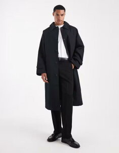 �G�C�\�X �����Y �A�E�^�[ �R�[�g ASOS DESIGN oversized trench coat Black �u���b�N