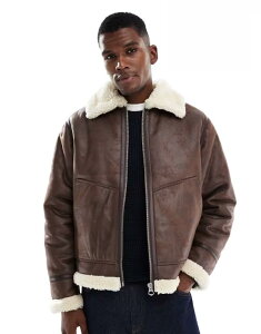 WbN Ah W[Y Y AE^[ WPbgEu] WPbg Jack & Jones aviator jacket in chocolate Chocolate torte `R[g
