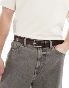 �W���b�N �A���h �W���[���Y �����Y �A�N�Z�T���[ �x���g ���U�[ Jack & Jones leather belt Brown stone �u���E��