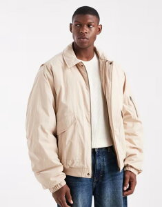 GC\X Y AE^[ WPbgEu] WPbg ASOS DESIGN bomber jacket in stone STONE Xg[
