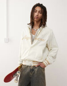 xCVO GCv Y AE^[ WPbgEu] S WPbg AAPE by A Bathing Ape varsity logo bomber jacket CREAM N[
