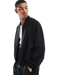 GC\X Y AE^[ WPbgEu] WPbg ASOS DESIGN sharp bomber jacket - part of a set Black ubN