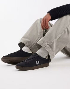 tbhy[ Y V[Y Xj[J[ XG[h Fred Perry spencer suede sneakers with brown rubber sole Anchor gray O[