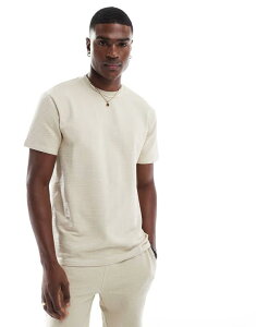 I[AhTY Y gbvX TVc ONLY & SONS short sleeve waffle T-shirt in cream - part of a set Silver Lining Vo[