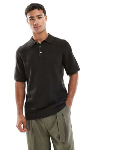 yz WbN Ah W[Y Y jbgEZ[^[ AE^[ Jack & Jones short sleeve knit polo in brown Delicioso