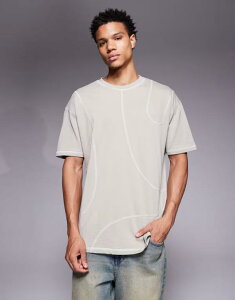 ���L���[���A���h�|�[�J�[ �����Y �g�b�v�X T�V���c �����b�N�X�t�B�b�g �V���c Liquor N Poker relaxed fit raw edge emblem T-shirt BEIGE �x�[�W��