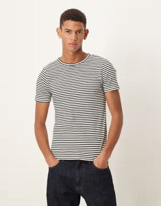 GC\X Y gbvX TVc u Vc ASOS DESIGN muscle fit ribbed t-shirt and white stripes CREAM N[