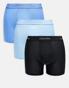 �J���o���N���C�� �����Y �A���_�[�E�F�A �u���[�t�p���c �R�b�g�� Calvin Klein Icon Cotton Stretch 3-pack boxer briefs tones Black Glacier �u���b�N