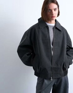 gbvVbv fB[X AE^[ WPbgEu] LeBO XG[h WPbg Topshop faux suede super oversized quilted lined bomber jacket with patch pockets in washed washed black ubN
