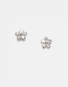 LOX[CA fB[X ANZT[ sAXECO Kingsley Ryan gemset flower stud earrings in sterling Clear Vo[