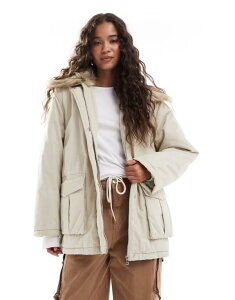 �~�X�Z���t�t���b�W ���f�B�[�X �A�E�^�[ �R�[�g �p�[�J�[ Miss Selfridge faux fur collar parka in stone STONE �X�g�[��