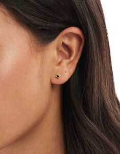 LOX[CA fB[X ANZT[ sAXECO Kingsley Ryan gold plated green gem starburst earrings Emerald Gh