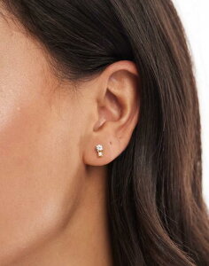 LOX[CA fB[X ANZT[ sAXECO Kingsley Ryan gold plated double gem set stud earrings Clear S[h