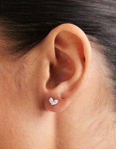 LOX[CA fB[X ANZT[ sAXECO Kingsley Ryan gem-set heart stud earrings in sterling Clear Vo[