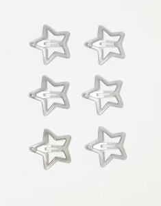 fUCr[h fB[X ANZT[ wAANZT[ DesignB London pack of 6 star hair snap clips in embellished silver tone