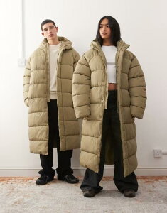 �R���[�W���� ���f�B�[�X �A�E�^�[ �R�[�g �}�L�V COLLUSION Unisex maxi puffer coat LIGHT GREEN �O���[��