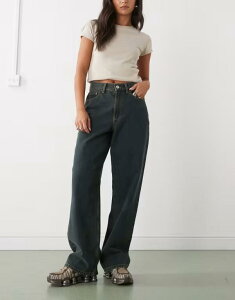 �R���[�W���� ���f�B�[�X �{�g���X �f�j���p���c �W�[���Y COLLUSION X001 antifit mid rise jeans in dark green wash Green Cast �O���[��