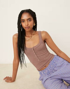 �t���[�s�[�v�� ���f�B�[�X �g�b�v�X �x�X�g Free People clean slate henley tank top in mink Mink �~���N