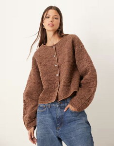 GC\X fB[X AE^[ WPbgEu] LeBO WPbg ASOS DESIGN quilted jacket in washed Washed Brown uE