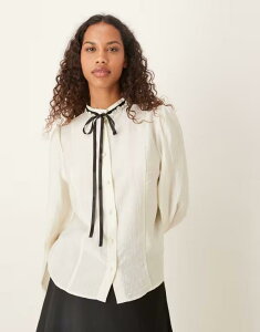 �V�X�^�[�W���� ���f�B�[�X �g�b�v�X �V���c �u���E�X Sister Jane Encore bow trim blouse IVORY �A�C�{���[