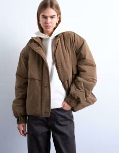 gbvVbv fB[X AE^[ WPbgEu] WPbg Topshop hybrid padded jacket in mushroom Mushroom