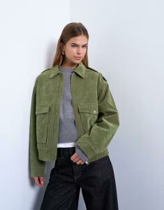 gbvVbv fB[X AE^[ WPbgEu] LeBO XG[h WPbg Topshop faux suede quilted lined bomber jacket with snap details in sage Sage green O[
