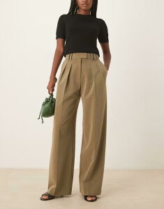 �G�C�\�X ���f�B�[�X �{�g���X �J�W���A���p���c �p���c ASOS DESIGN tailored relaxed pants with pleat detailing in olive Olive �I���[�u