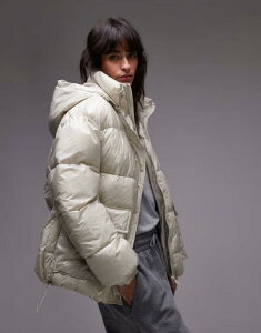 gbvVbv fB[X AE^[ WPbgEu] WPbg Topshop puffer bomber jacket in pearl Pearl white zCg