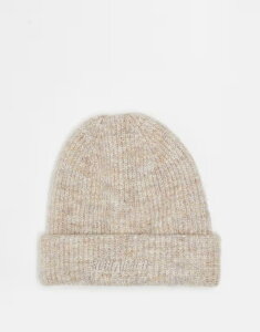 NC Be[W fB[X ANZT[ Xq Reclaimed Vintage unisex beanie with branding in oatmeal Oatmeal I[g~[