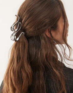 EB[NfC fB[X ANZT[ wAANZT[ Weekday wave hair claw clip Silver Vo[