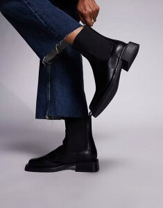 �V�~ ���f�B�[�X �V���[�Y �u�[�c�E���C���u�[�c �`�F���V�[�u�[�c �`�F���V�[ �A���N�� �u�[�c SIMMI Shoes Simmi London Duff low ankle chelsea boot BLACK PU �u���b�N