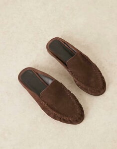 GC\X fB[X V[Y Xb|E[t@[ XG[h [t@[ ASOS DESIGN Mellow premium loafer mules in chocolate suede Choc suede `R[g