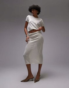 �}���S ���f�B�[�X �{�g���X �X�J�[�g �~�f�B �L���b�v Mango capsule embellished midi skirt in oyster - part of a set Oyster