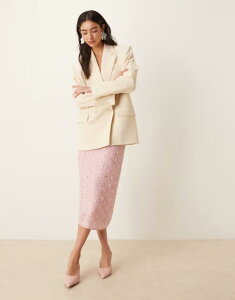 �V�X�^�[�W���� ���f�B�[�X �{�g���X �X�J�[�g �~�f�B Dream Sister Jane Pink Parade embellished midi skirt in light PINK �s���N