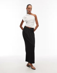 �G�C�\�X ���f�B�[�X �{�g���X �X�J�[�g �h���[�v �}�L�V ASOS DESIGN v-shaped drape maxi skirt - part of a set Black �u���b�N