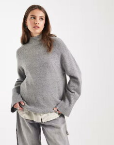 u[u\E fB[X AE^[ jbgEZ[^[ nClbN Z[^[ Brave Soul high neck sweater with wide sleeves Gray O[